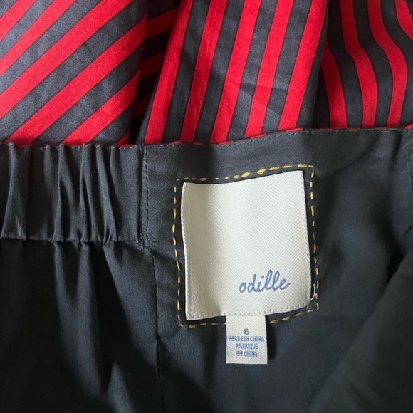 Anthropologie Fun ODILLE Red/Gray Striped Halter top 100% cotton Size 6 - Picture 4 of 6